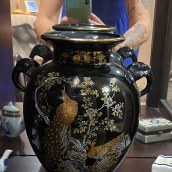 Accents Vintage Japanese Black Porcelain Vase Poshmark